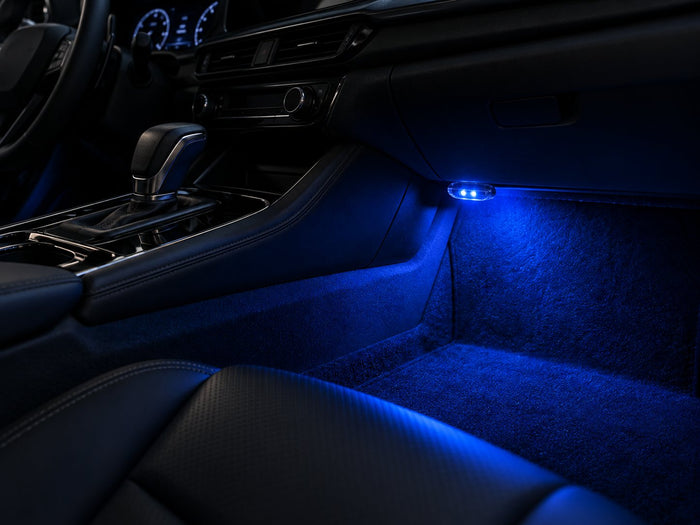Centre console glowing blue