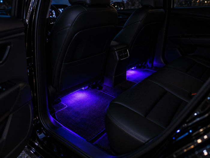 Rear footwell glowing from under the front seats